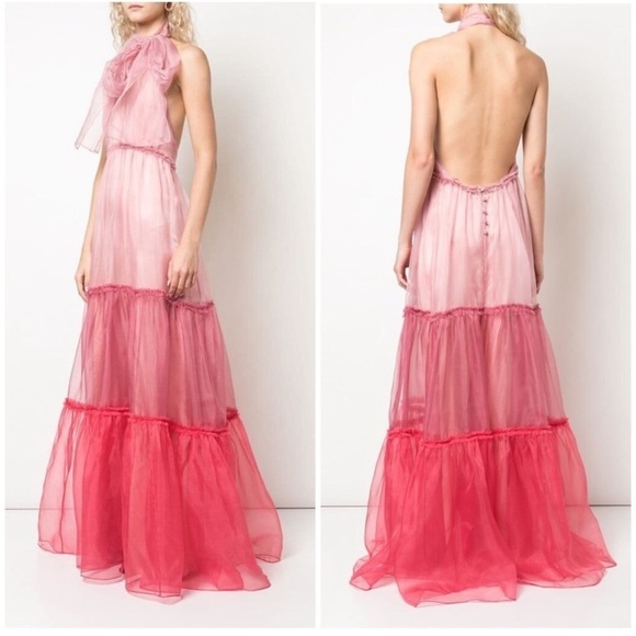 cinq a sept Dresses & Skirts - Cinq A Sept Veronique Tiered Organza Silk Colorblock Gown